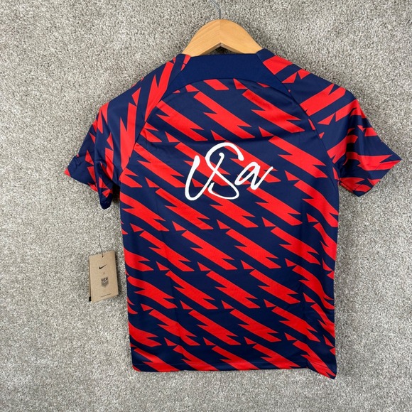 Nike Kids Large USA Soccer USWNT Pre-Match Jersey Navy Red DV1898-689 NEW - Picture 3 of 9